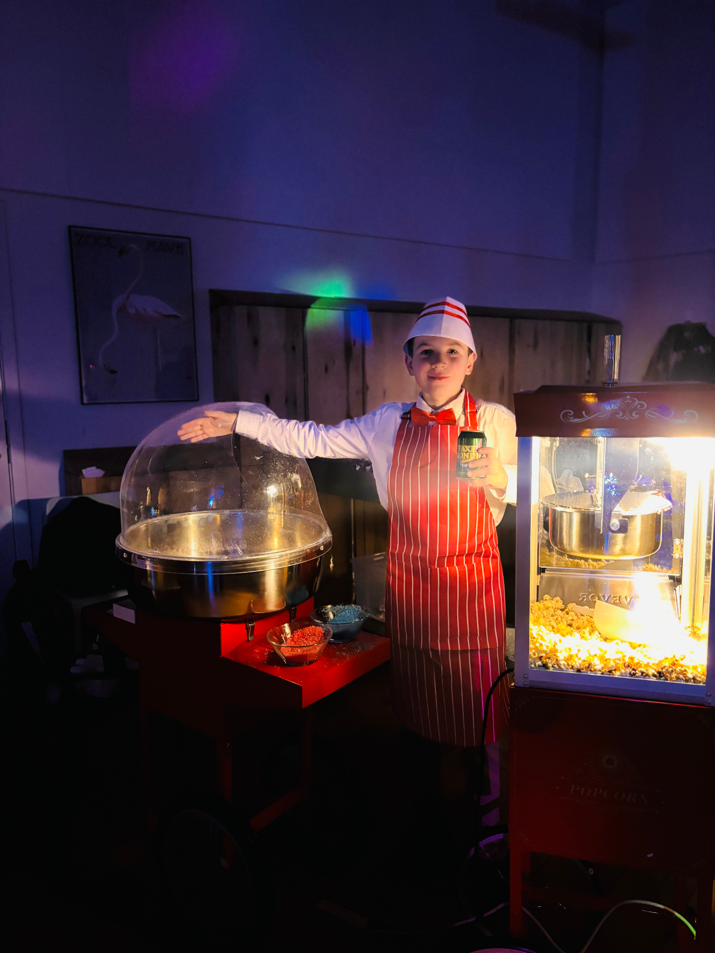 Popcorn- og candyflossstand til fest